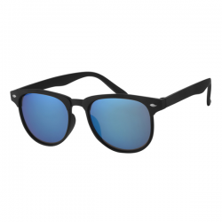Clubmaster Matte Black Blue Mirror