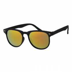Clubmaster Matte Black Gold Red Mirror