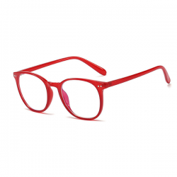 Computerbril - Anti Blauwlicht Bril - Rond Retro Model - Rood