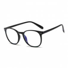 Computerbril - Anti Blauwlicht Bril - Rond Retro Model - Zwart