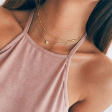 Gouden Choker + Ketting met Hartje