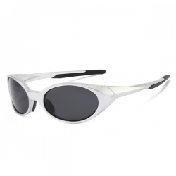 Hardloop Zonnebril - Zilver Frame - Zwarte Glazen - Gepolariseerd