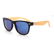 Houten Wayfarer Blauw Spiegel