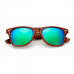 Houten Wayfarer Groen Blauw Spiegel 2018