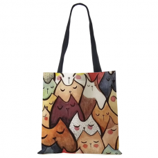 Katoenen Boodschappentas - Katten - Kattentas - 40 x 40 cm - 4