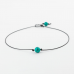 Lederen ketting met twee Turquoise kralen