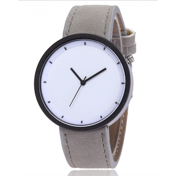 Minimalistisch Dameshorloge | Grijs | Leren Band | Ø 40 mm