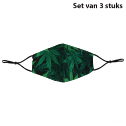 Mondkapje Wietblad - Wasbaar - Set van 3 stuks