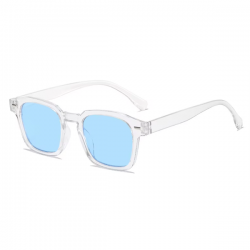Retro Zonnebril 2026 - Transparant Frame - Blauwe Glazen