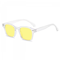 Retro Zonnebril 2026 - Transparant Frame - Gele Glazen
