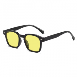 Retro Zonnebril 2026 - Zwart Frame - Gele Glazen