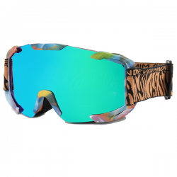 Skibril - Snowboardbril - Crossbril - Groen Blauw Spiegel