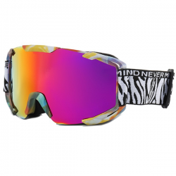 Skibril - Snowboardbril - Crossbril - Paars Rood Spiegel