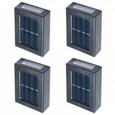 Solar Buitenlamp - Tuinverlichting op Zonne-energie - Wandlamp - 2 LED's - 7,5 x 10cm - IP65 - Wit - 4 Stuks