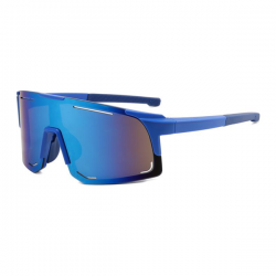Sport Zonnebril 2024 - Fietsbril - Sportbril - Blauw - Blauw Spiegel