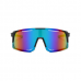 Sport Zonnebril 2024 - Fietsbril - Sportbril - Zwart Groen - Groen Blauw Spiegel