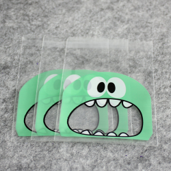 Transparante Uitdeelzakjes - Groen Monster - 7 x 7cm - 100 stuks