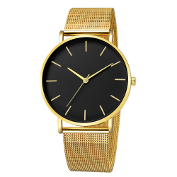 Vintage Mesh Horloge Goud Zwart