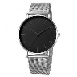 Vintage Mesh Horloge Zilver Zwart