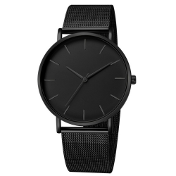 Vintage Mesh Horloge Zwart Zwart