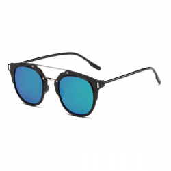 Wayfarer Retro Flat Groen Blauw Spiegel