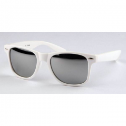 Wayfarer Wit - Zilver Spiegel