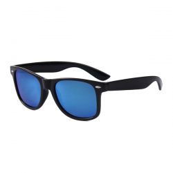 Wayfarer Zonnebril Zwart Blauw Spiegel - Gepolariseerd