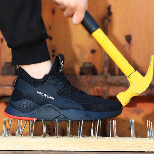 Werkschoenen - Sneakers - Veiligheidsschoenen - Stalen Neus - Zwart Rood