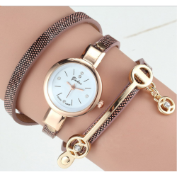 Yuhao Horloge Armband Bruin