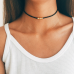 Zwarte Choker met Gouden Kralen