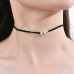 Zwarte Choker met Zilverkleurige Kralen